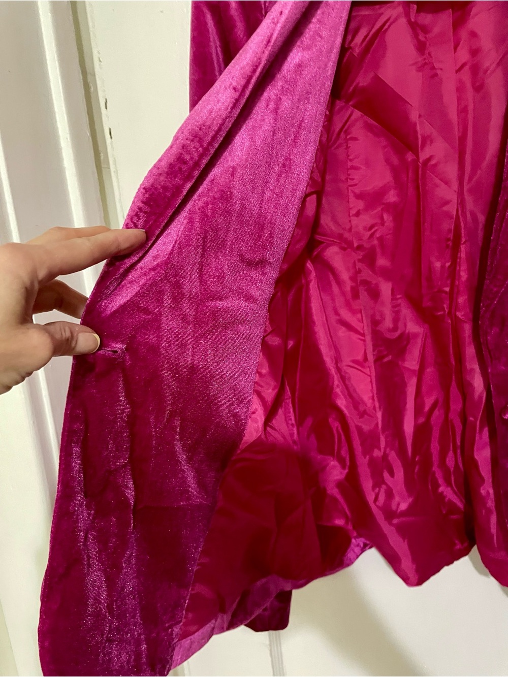 JustFab NWT Fuchsia Velvet Blazer - Picture 3 of 7